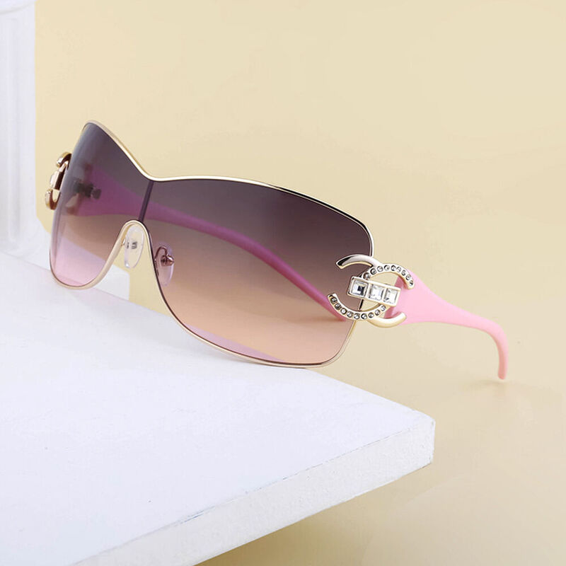 Nicola Oval Pink Sunglasses