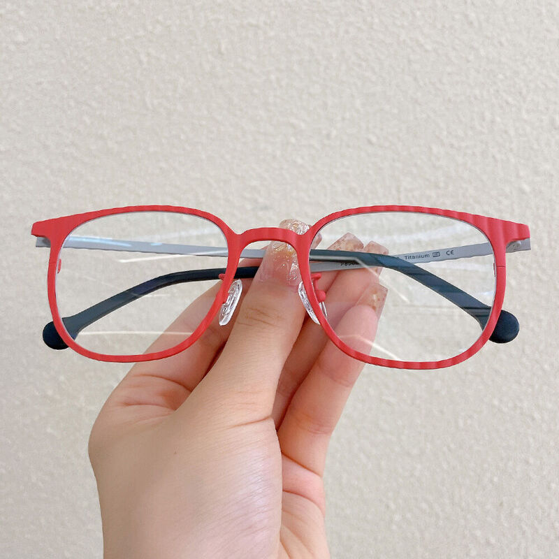 Chade Quadratische Rote Brille