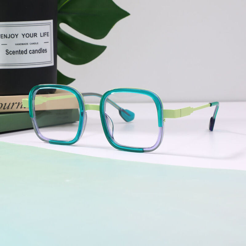 Frede Square Green Glasses