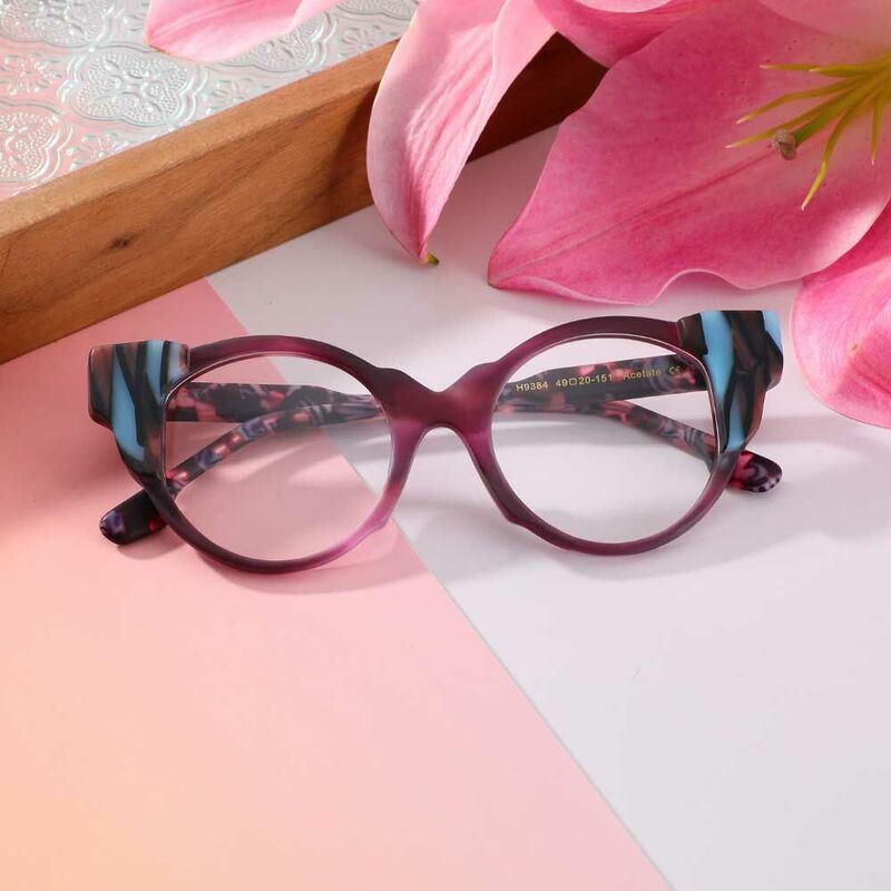 Braunee Cat Eye Lila Brille