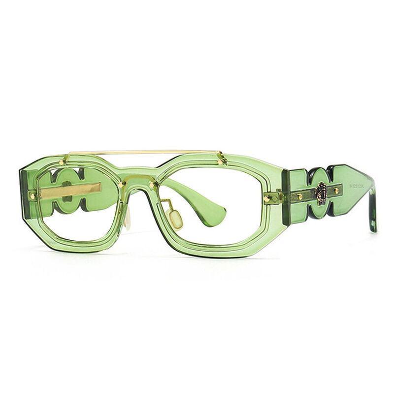 Norah Aviator Green Glasses