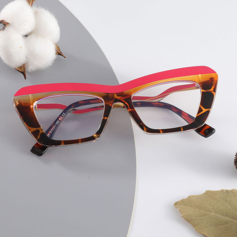 Rashid Cat Eye Red Glasses