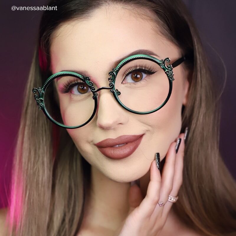 Juliana Round Green Glasses