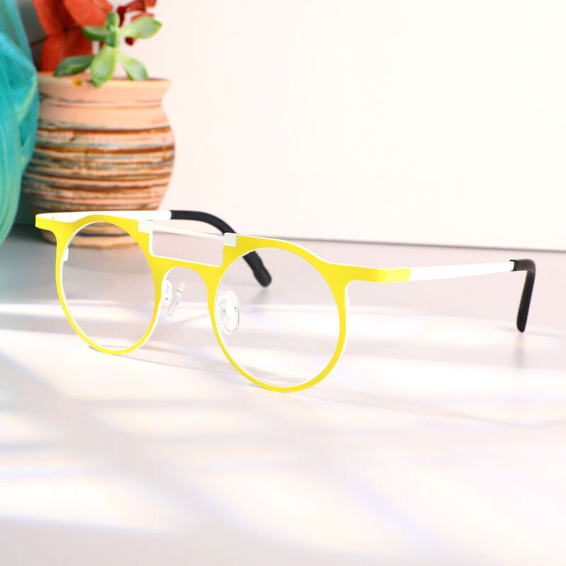 Woolley Round Yellow Glasses