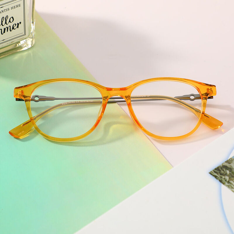 Chaucer Oval Yellow Glasses