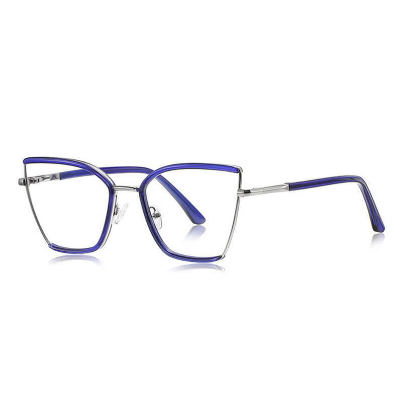 Gail Cat Eye Blue Glasses