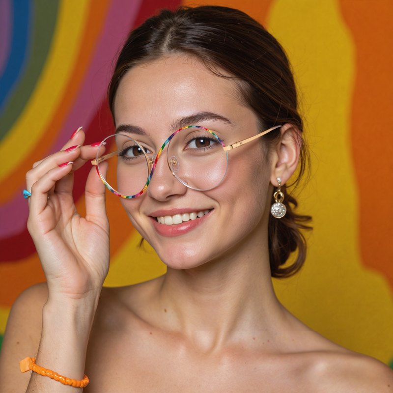 Lunettes de Vue Hilary Ronde Multicolor
