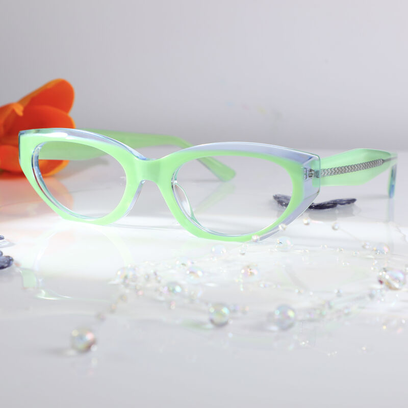 Agatha Cat Eye Grüne Brille