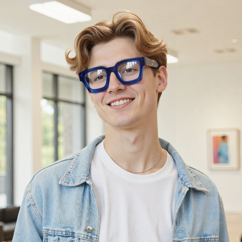 Petor Square Blue Glasses