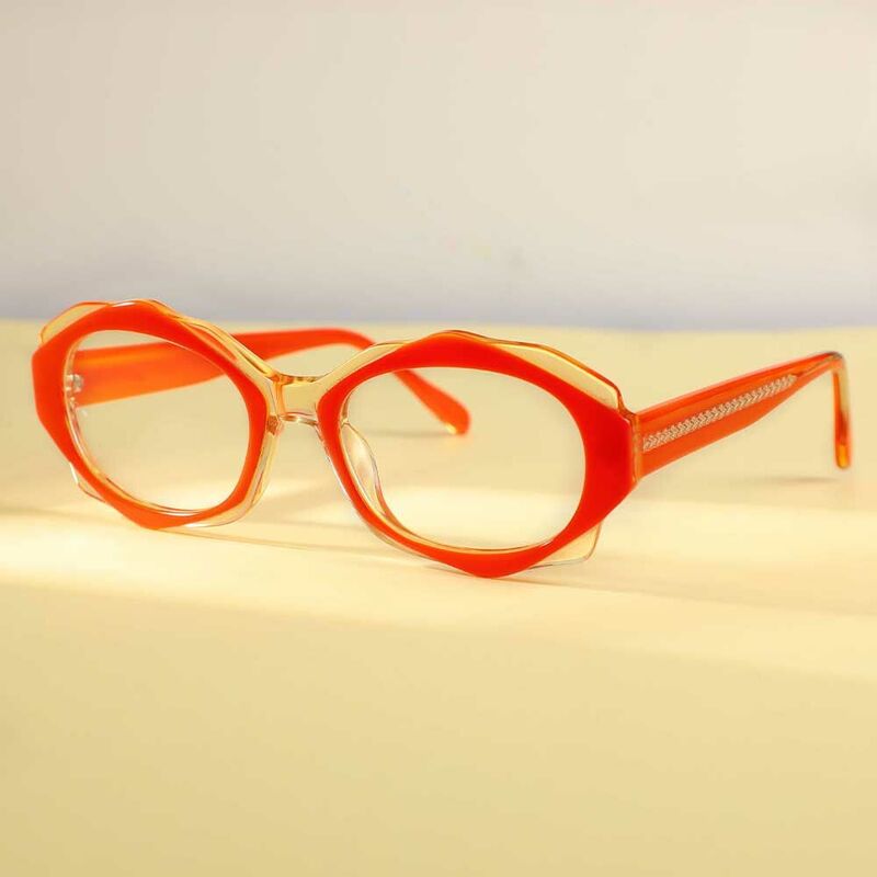 Amy Ovale Orange Brille