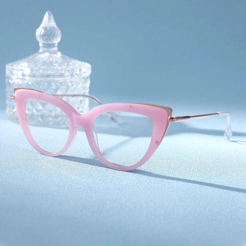 Kitty Cat Eye Pink Glasses