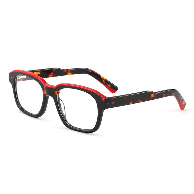 Helena Rectangle Red Glasses