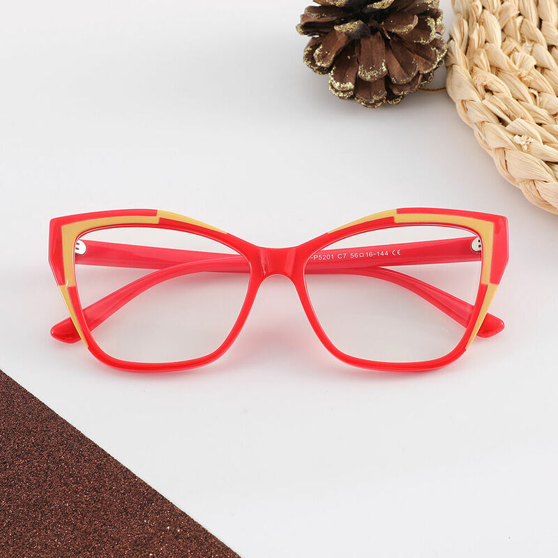 Brian Cat Eye Red Glasses