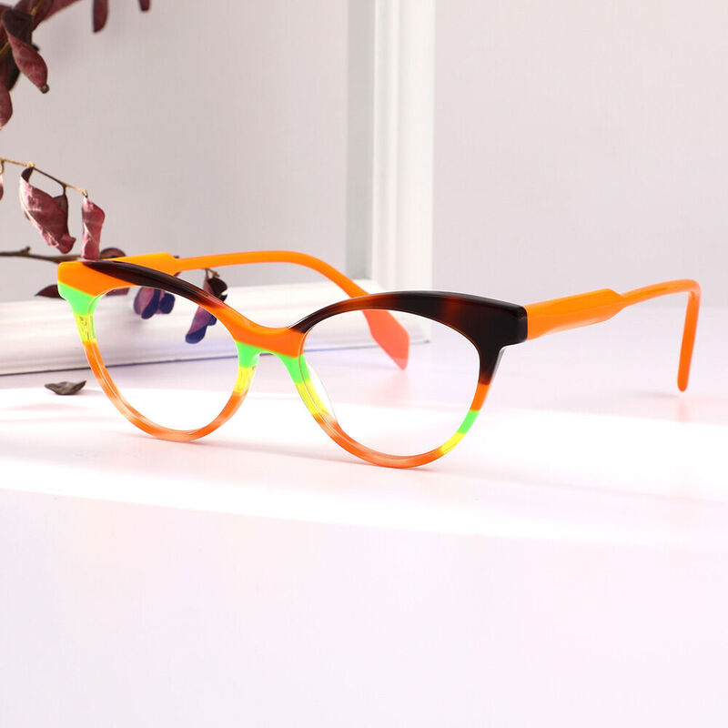 Grasso Cat Eye Orange Glasses