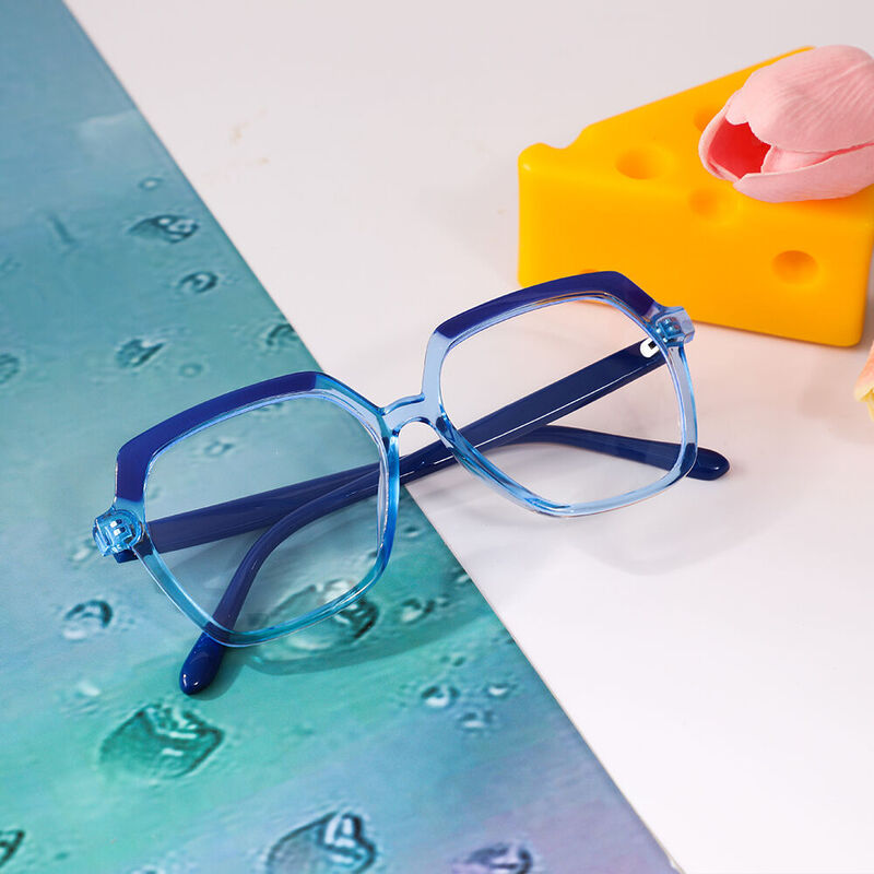 Erne Geometric Blue Glasses