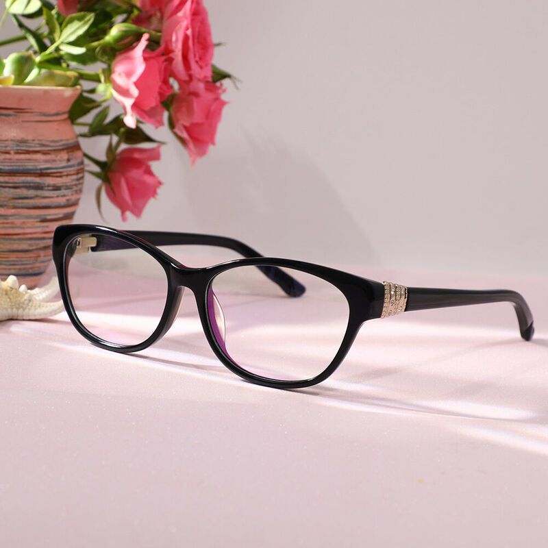 Wollast Rectangle Black Glasses