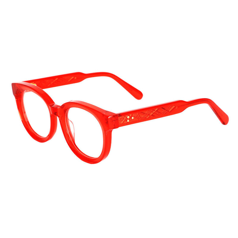 Haley Round Red Glasses