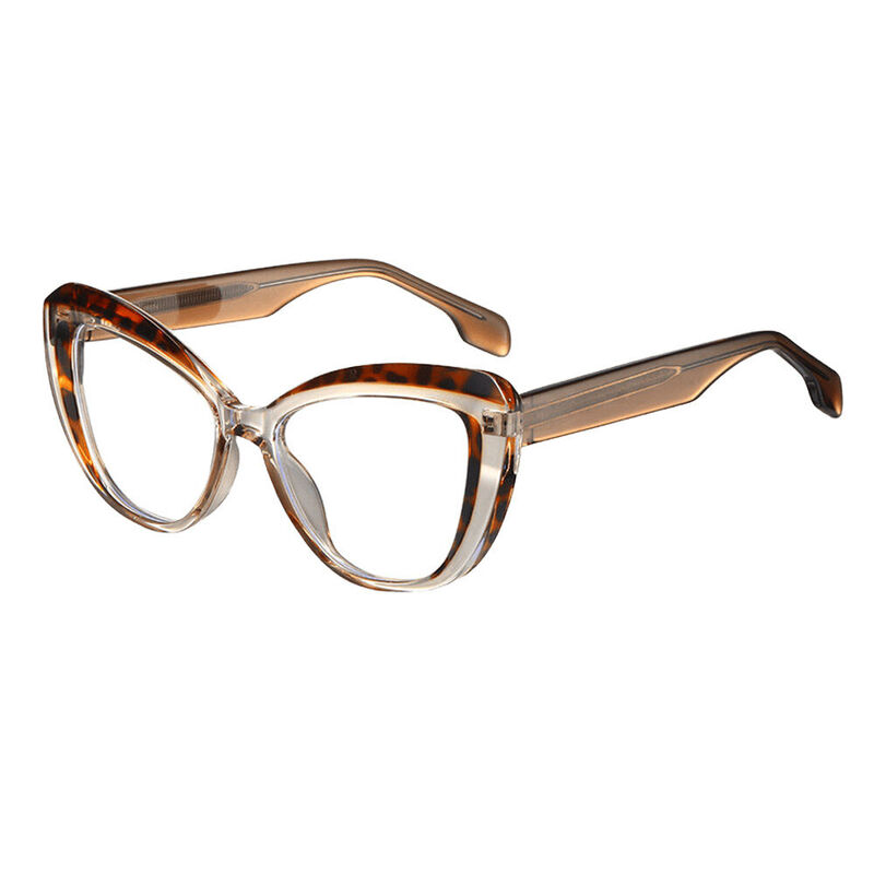 Rockefelle Cat Eye Brown Glasses