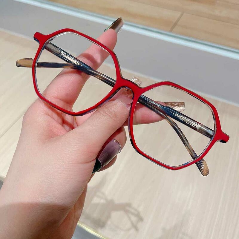 Zora Geometrische Rote Brille