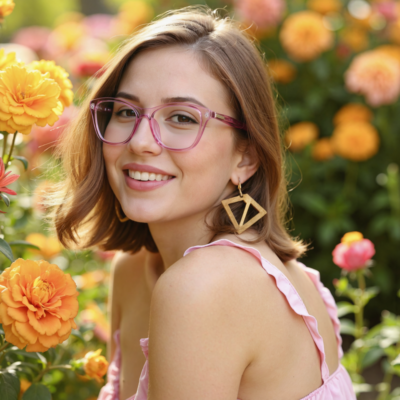 Evelyn Cat Eye Rosa Brille