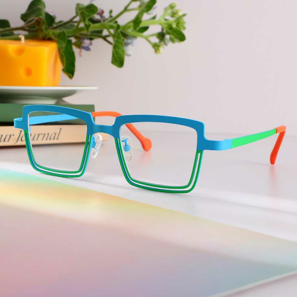 Taylor Rectangle Blue Glasses