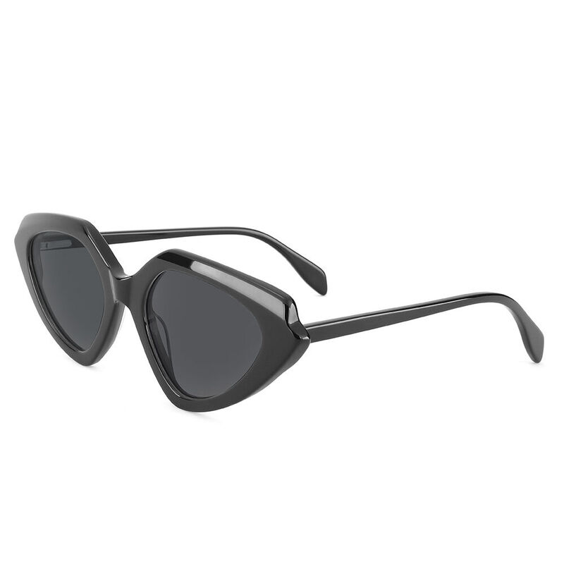 Adelia Cat Eye Black Sunglasses