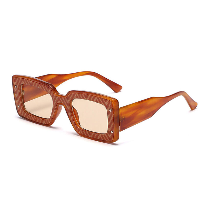 Jess Rectangle Orange Sunglasses