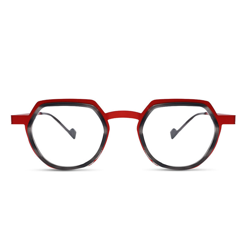 Kenn Geometric Red Glasses