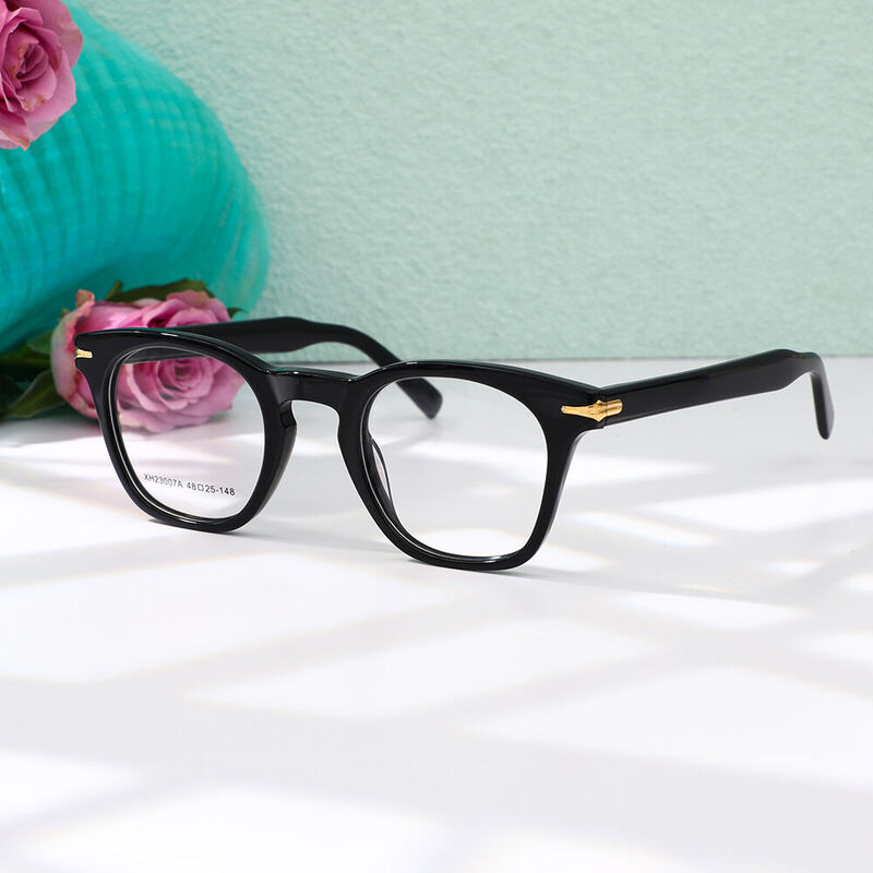 Euphemie Square Black Glasses