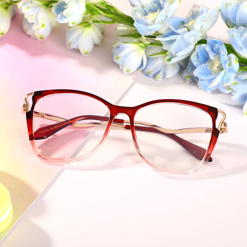Henry Cat Eye Red Glasses