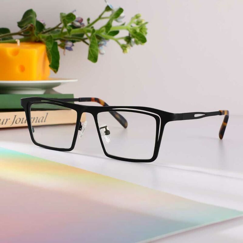 Marina Rectangle Black Glasses