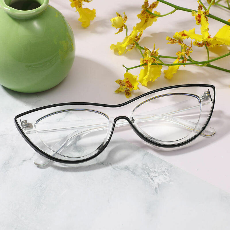 Trista Cat Eye Black Glasses