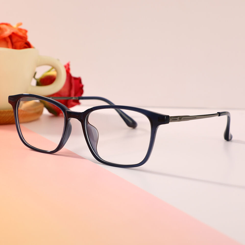 Emma Rectangle Blue Glasses