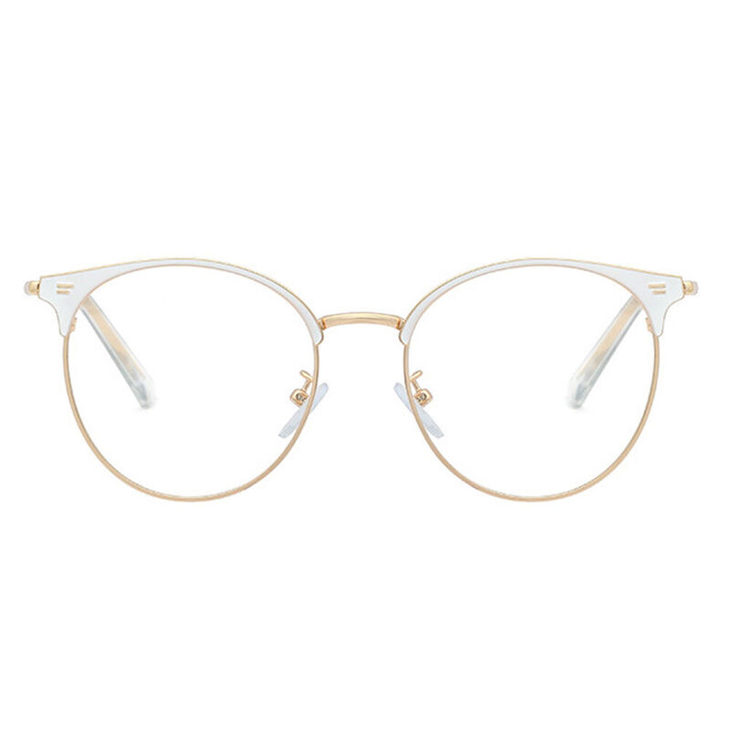 Miya Round White Glasses