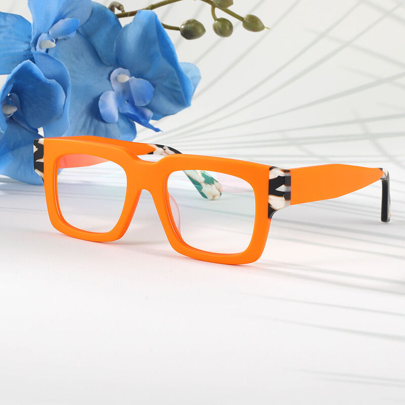 Venus Square Orange Glasses
