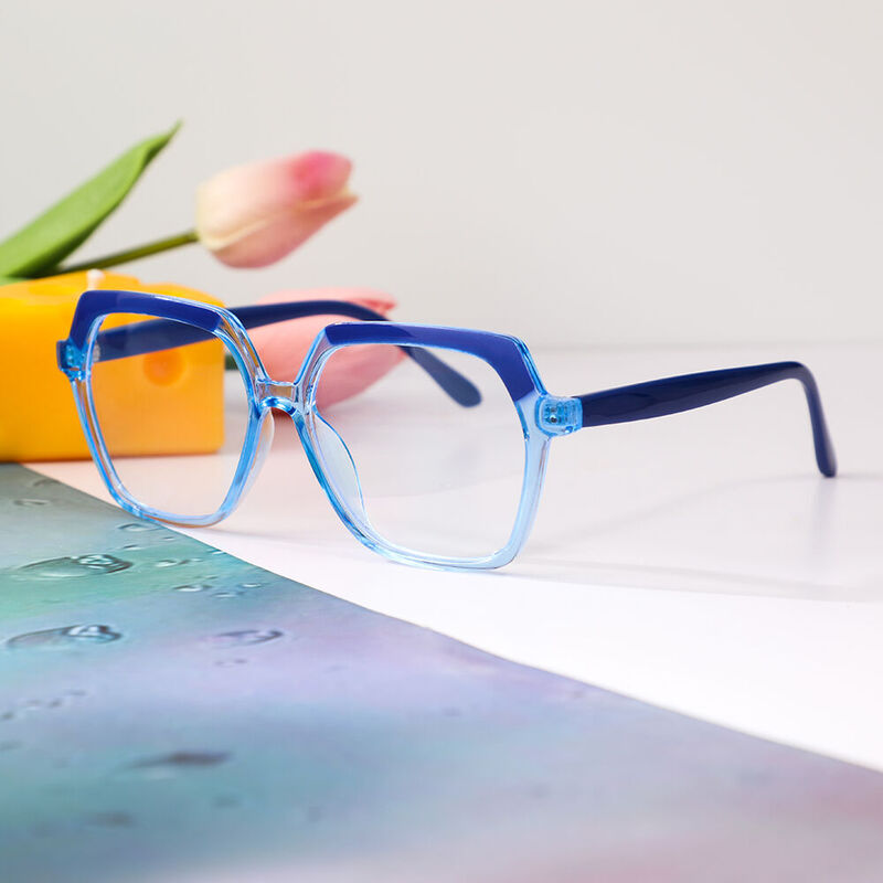 Erne Geometric Blue Glasses