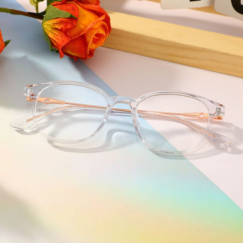 Dorothe Round Clear Glasses