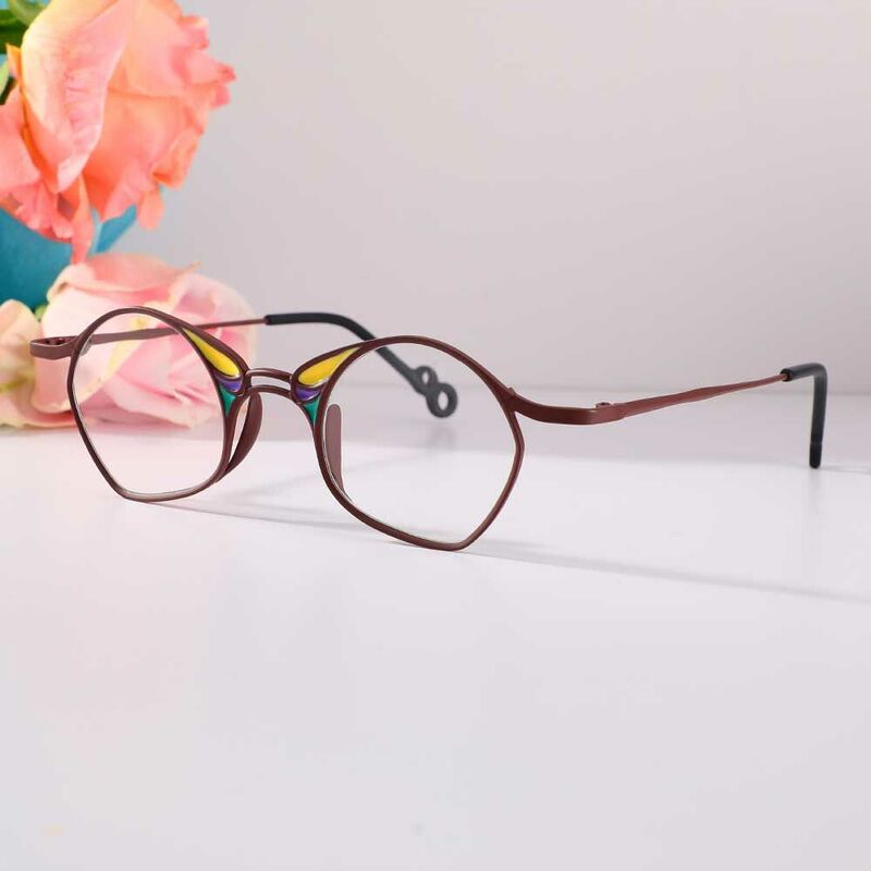 Maria Geometric Brown Glasses