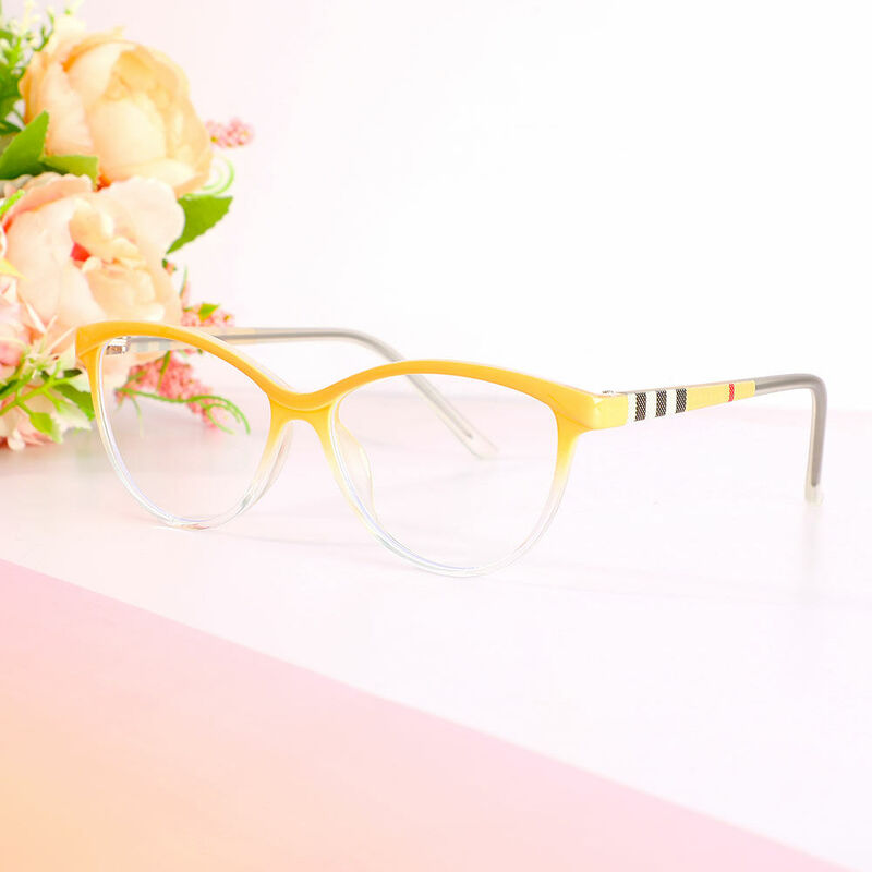 Laurie Oval Yellow Glasses