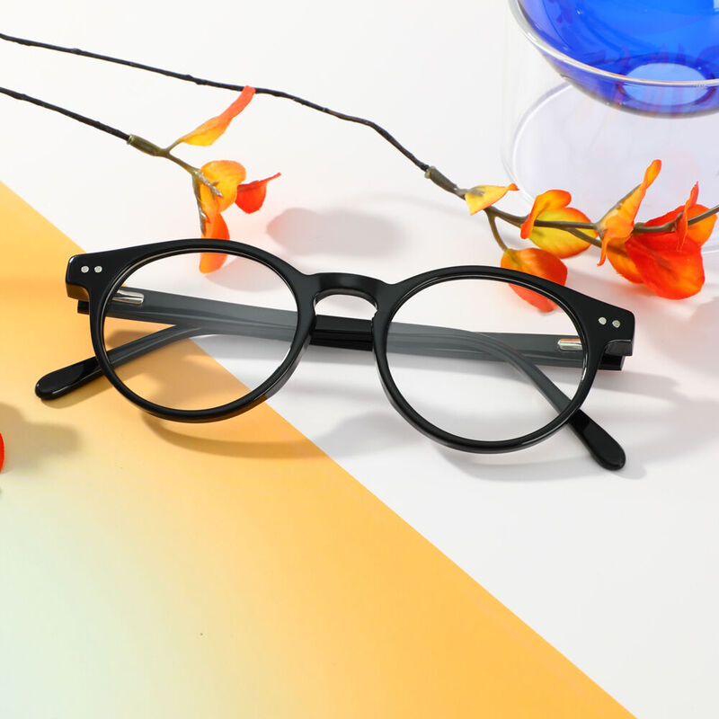 Lucia Runde Schwarze Brille