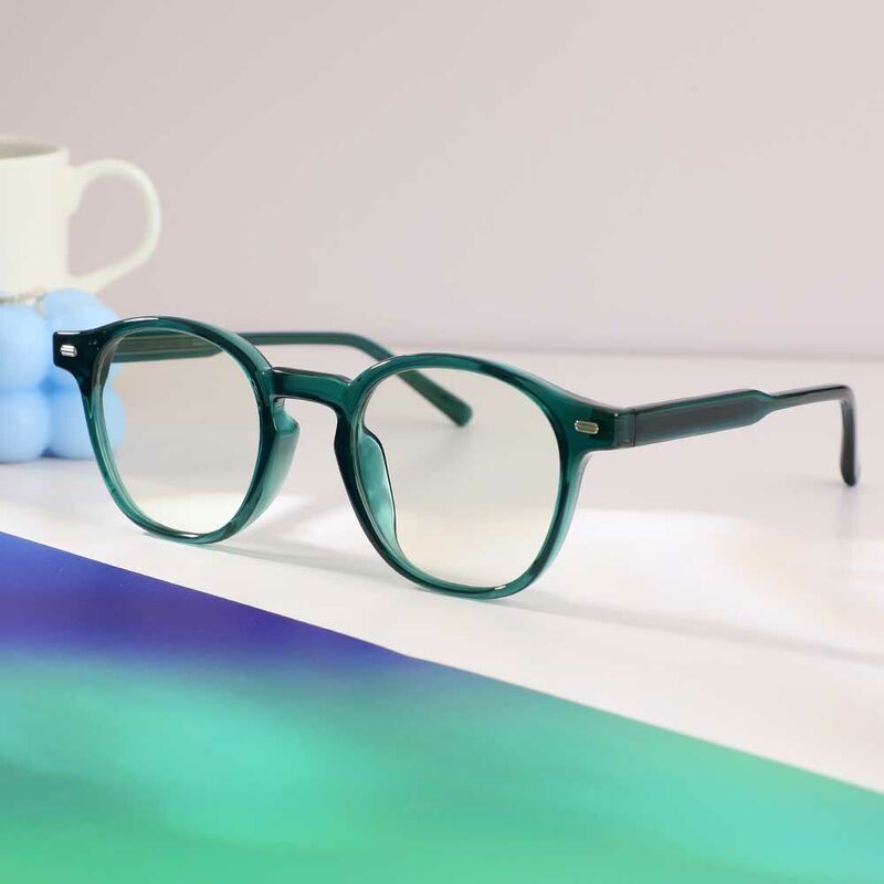 Zebulon Quadratische Grüne Brille