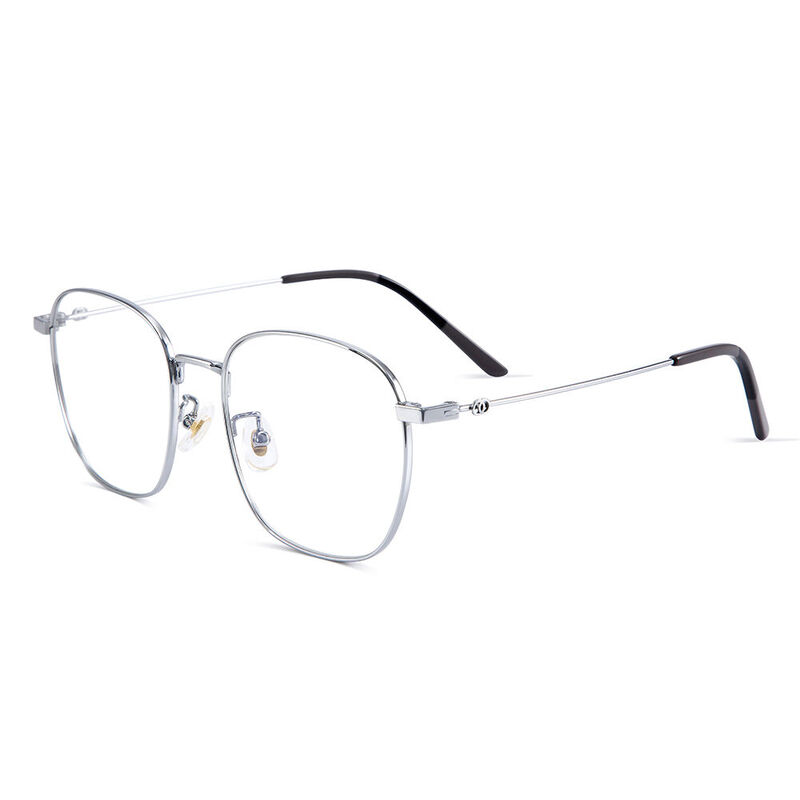 Bart Square Silver Glasses