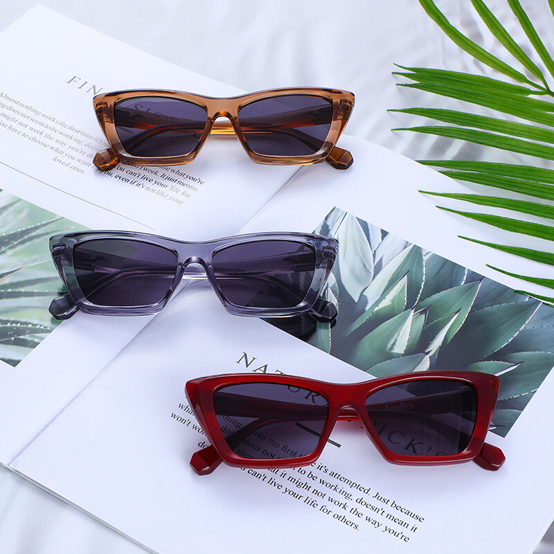 Fashion Hunter Rectangle Red/Grey Sunglasses