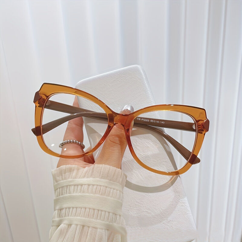 Isabella Cat Eye Orange Glasses