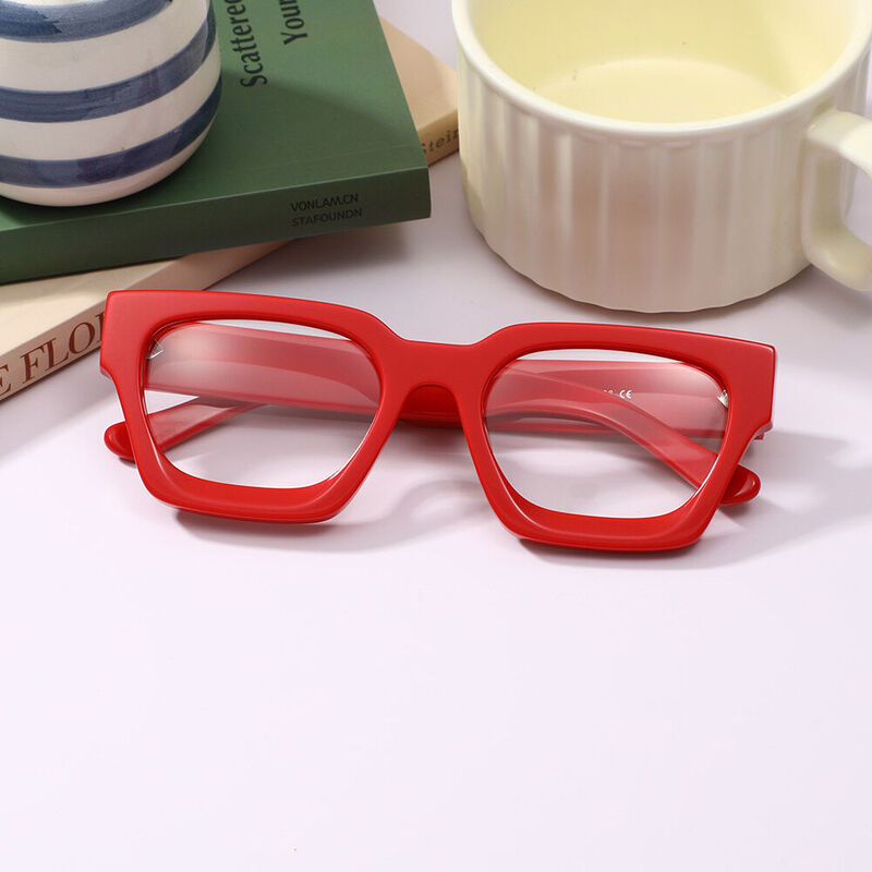 Petor Square Red Glasses