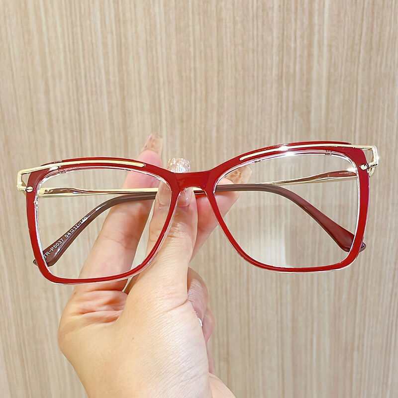 Lunettes de Vue Anderio Cat Eye Rouge