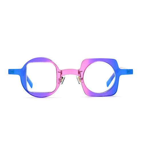 Angell Round Square Purple Glasses