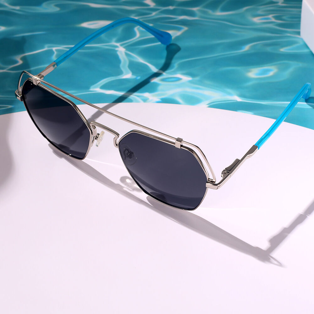 Free Will Pilote Silberne Sonnenbrille