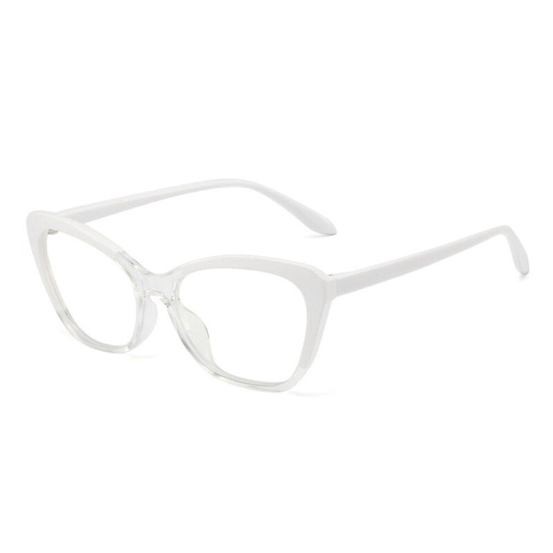 Gladys Cat Eye White Glasses