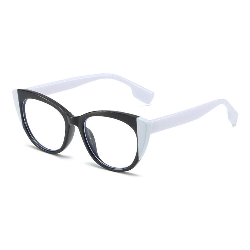 Ted Cat Eye Black White Glasses